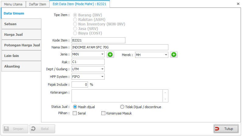 Metadata items